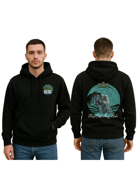 Mermaid and King Neptune Navy Chief Hoodie