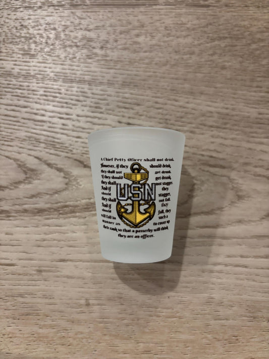 Chief Pride Shot Glass – Navy Chief Gift, CPO Pride Drinkware