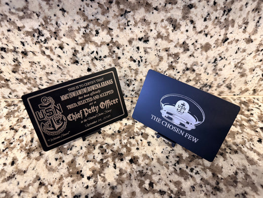 Laser Engrave Acceptance/Wallet size Card/Double Sided