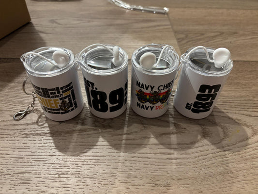 Chief Pride Mini Shot Glass Tumblers with Straws – Navy Chief Gift, CPO Pride Drinkware