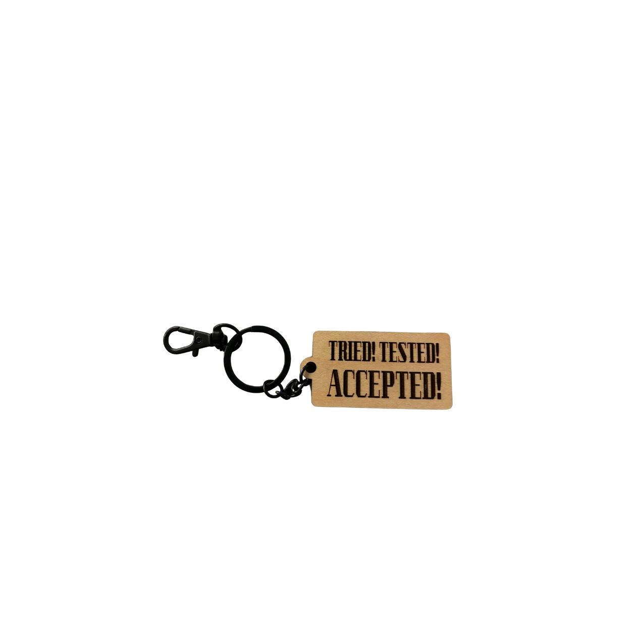 Navy Chief Wooden Keychain – U.S. Navy Goat, Ask the Chief, Est. 1893, Tried Tested Accepted – Military Gift