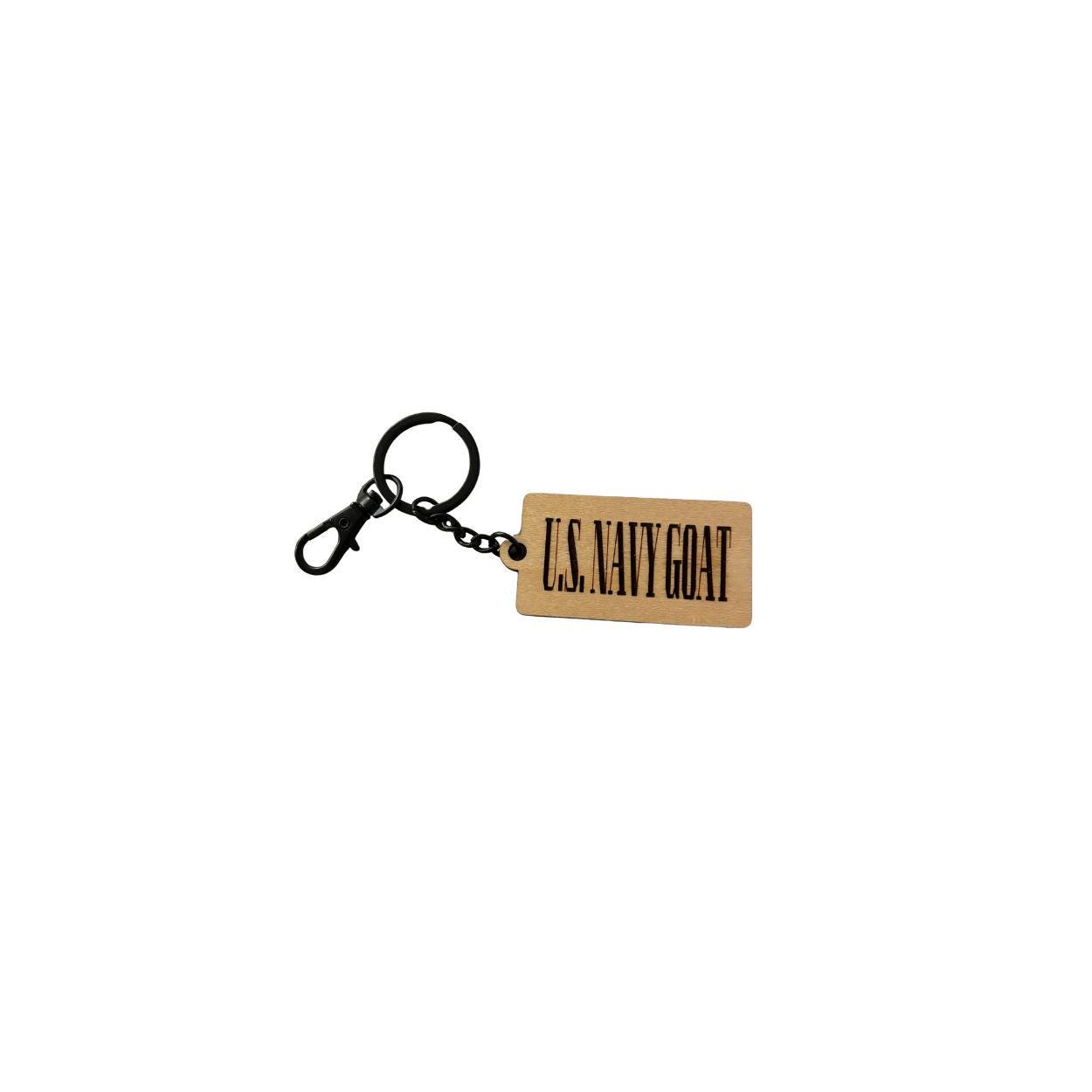 Navy Chief Wooden Keychain – U.S. Navy Goat, Ask the Chief, Est. 1893, Tried Tested Accepted – Military Gift