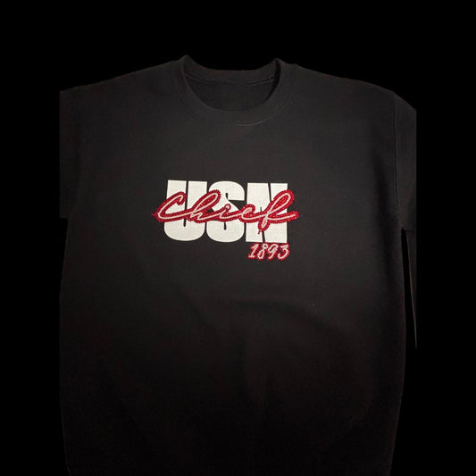 Bling Bling Chief 1893 Crewneck Sweatshirt | Navy Chief Pride Pullover