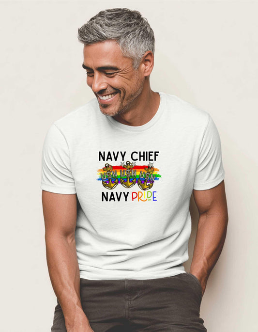 Navy Chief PRIDE Tee | LGBTQ+ USN Anchor Shirt