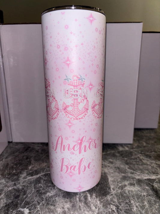 Tumbler – Navy Chief Pride Stainless Steel Cup with Lid & Straw