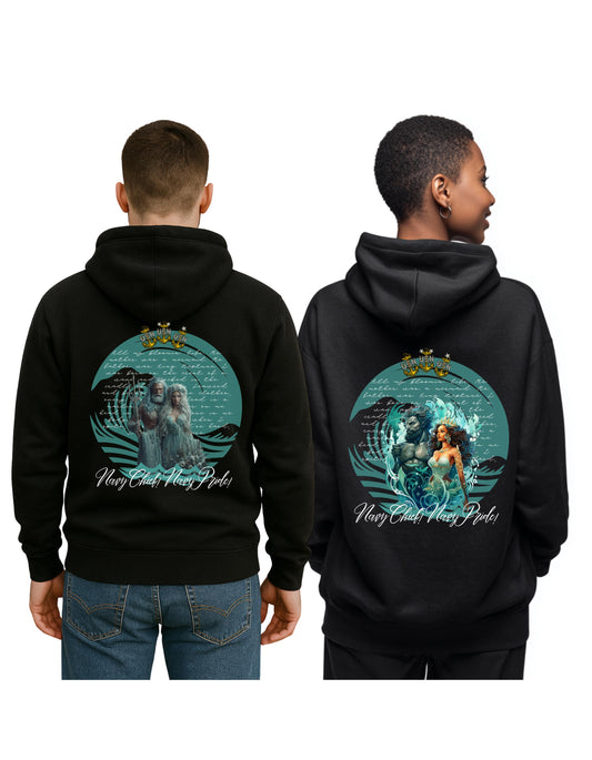 Mermaid and King Neptune Navy Chief Hoodie